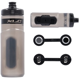 XLC Fahrrad Trinkflasche: Das XLC MRS Set MR-S12 mit Adapter für vorhandene MRS Schiene MY2021 am Rad, Adapter für Fidlock und Trinkflasche, 600ml
