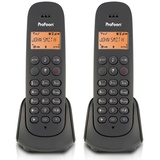 Profoon PDX620 - DECT-Telefon mit 2 Mobilteilen, Schwarz - Schwarz