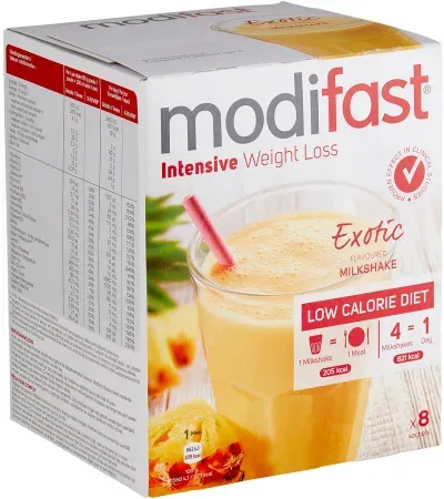 Modifast Intensive Weight Loss Low Calorie Diet Exotic Milchshake Beutel 8x55g