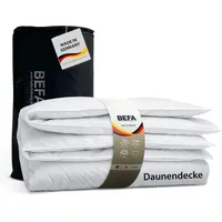 BEFA NATUR Daunendecke Ganzjahr 155x220 cm | 60% Daunen & 40% Federn | 790g Füllgewicht | Allergiker geeignet (NOMITE) | Tierwohl (DOWNPASS) | Oeko-TEX Klasse 1 | Made in Germany