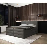 Roller Boxspringbett - anthrazit - H2/H3 - inklusive Topper 160x200 cm