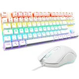 Set mit Tastatur und Maus, mechanisch, programmierbar, Gaming-Tastatur, mechanisch, Tkl, RGB, Switch Red, Azerty, Gaming-Maus, 6 Tasten, 7200 DPI - Weiß