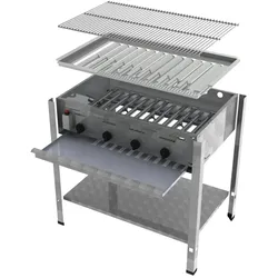 ChattenGlut Professional Gastrobräter 4-flammig Standgerät 14,7kW und Rost