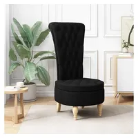 vidaXL Schlafsessel Thron Stoff 56,5 x 70 x 110 cm Schwarz mit Rollen