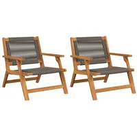 VidaXL Gartenstühle 2 Teile Grau 67x78x73 cm Massivholz Akazie