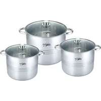 Cofi 1453 - 6 Tlg Edelstahl Kochtopfset Induktion 26/28/30cm Kochtopf Töpfe