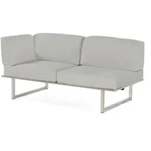 SonnenPartner Lotus Loungesofa Edelstahl/Teak