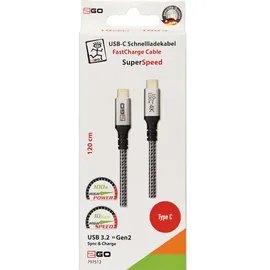 2Go Schnellladekabel USB-C 100W 10Gbps 1.2m