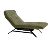 KAWOLA Liege AMERIVA Sessel Relaxliege Velvet olivgrün Fuß schwarz