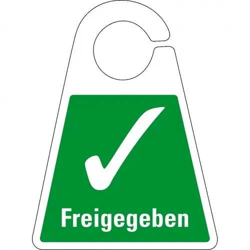Qualitätsanhänger Freigegeben, beidseitig bedruckt, grün, Kunststoff, 120x165mm I 10 Stk