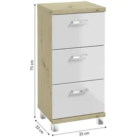 Möbel Kraft Unterschrank 35 x 74 cm Mehrfarbig