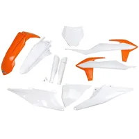UFO PLAST Plastik Kit mit Gabelprotektoren orange/weiss