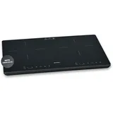 Severin Doppel-Induktionskochplatte 2 Platten, kratzfeste Glaskeramik-Kochfelder, matt, 10 Leistungsstufen, Touch-Display, Timerfunktion, automatische Abschaltung, 3.400W, schwarz, Glas, DK 1033