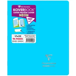Clairefontaine 10x Koverbook Neon Notizheft 17x22 cm, 48 Blatt 90g, französische Lineatur Seyés, Einband aus opakem Polypropylen - Sortiert 951423C