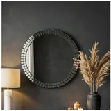 FineBuy Wandspiegel rund 60 cm Schwarz