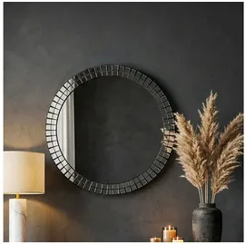 FineBuy Wandspiegel rund 60 cm Schwarz