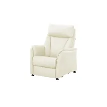 Hukla Relaxsessel Pascal Leder 83 x 105 x 90 cm Weiß drehbar