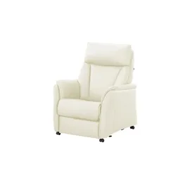 Hukla Relaxsessel Pascal Leder 83 x 105 x 90 cm Weiß drehbar