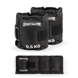 SPORTINATOR® Arm- & Bein-Gewichtsmanschetten Handgelenk-, verstellbare Klettverschluss Knöchelgewichte Trainingsgewichte Set 2 Stück 2 * 0,5/1/2/4 kg Ankle Weights für Damen, Herren (2 * 0,5 kg)