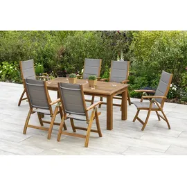 Merxx Acapulco Set 7-tlg. Doppelausziehtisch 180/260 x 100 cm