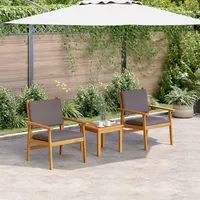 VidaXL Gartenstühle 2 Stück mit Kissen aus massivem Akazienholz