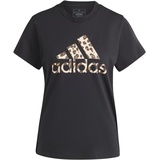 adidas Animal Print Graphic Tee T-Shirt, Black, XS