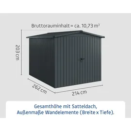EcoStar Gerätehaus 2,14 x 2,62 m Anthrazit
