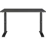 Germania Schreibtisch grafit rechteckig, C-Fuß-Gestell schwarz 120,0 x 80,0 cm