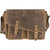 GREENBURRY Vintage Messenger Leder 40 cm Laptopfach braun