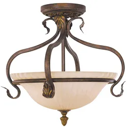 Deckenleuchte Wohnzimmerlampe Leuchte Stahl Glas D 41,9cm 3 Flammig Vintage-Stil