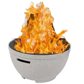 Perel Wasser & Frostfeste Feuerschale In Steinoptik Mit Schürhaken Ø47cm Höhe 25cm