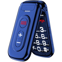 Guwet Seniorenhandy ohne Vertrag, Klapphandy Mobiltelefon mit Großtasten, 2.4 Zoll Farbdisplay, Taschenlampe, Blau
