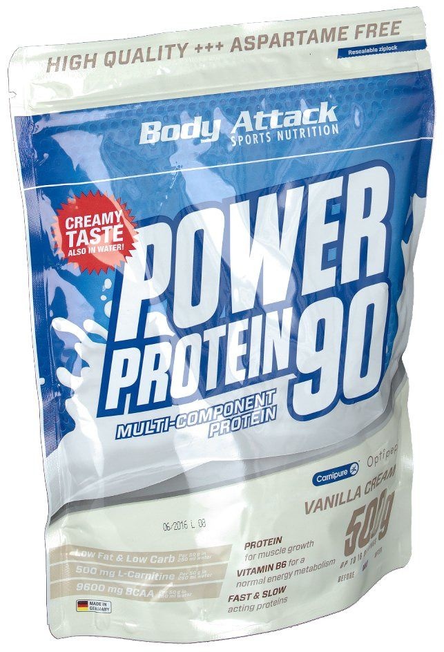 Body Attack Power Protein 90 Crème Vanille 500 g Poudre