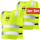 Prowiste 2 Warnweste Kinder Sicherheitsweste Gelb Stark Sichtbar - | Gr.: onesize