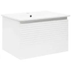 Naturel Savona Badezimmerschrank mit Waschbecken 78x43x44,8 cm glanz weiß glanz SAVONA80BI