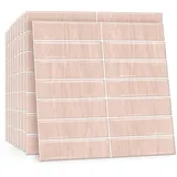 TOARTI 10 Stück 2D Rosa Fliesenaufkleber Metro Fliesen Selbstklebend fliesenaufkleber Küchenrückwand Fliesen Klebefliesen Fliesenfolie Selbstklebende Küche Bad 30 x 30cm
