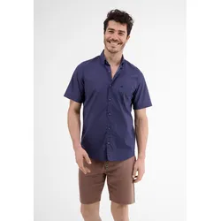 Kurzarmhemd LERROS "LERROS Kurzarmhemd, geometrisch gemustert", Herren, Gr. S, Normalgrößen, blau (bold navy), 100% Baumwolle, Kurzarm, Hemden