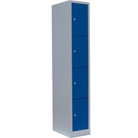 Lüllmann Schließfachschrank X-520411, aus Metall, 4 Fächer, 31 x 180 x 50cm, blau