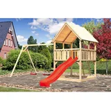 Akubi Spielturm Luis Set B mit Rutsche rot 89370