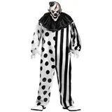 Fun World Clown-Kostüm Horrorclown - Horror Halloween Kostüm Herren, Furchteinflößendes Clownskostüm mit passender Maske weiß XL-XXL
