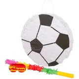 Fax Potato 3pc Fußball Pinata-Set mit Mehrfarbiger Stock & Augenbinde - Mexikanisch Kinder Mädchen Jungen Geburtstagsfeier Partys Spiele Dekorationsset