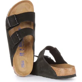 Birkenstock Arizona Weichbettung Veloursleder schmal schwarz 41