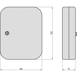 BASI Schlüsselkasten SK 50 7,5 x 25 x 18 cm Grau