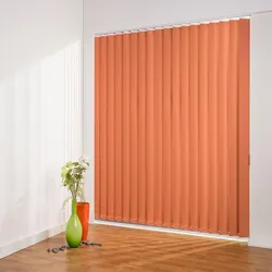 Lamellenvorhang LIEDECO "Lamellenvorhang Vertikalanlage Verdunkelung - 127 mm Lamelle" Gr. 11, orange (orange, weiß), B:180cm H:250cm, Jalousien, Kürzbare Vertikalanlage Verdunkelung