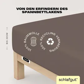 schlafgut Easy Jersey 120 x 200 - 130 x 200 cm sand deep