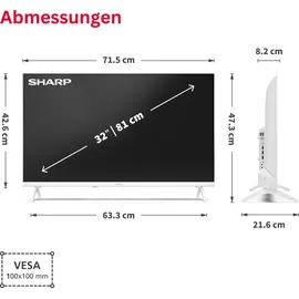 Sharp 32HE2745EW 32'' HD Smart TV