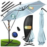 Kesser Ampelschirm LED Solar Ø 350 cm Hellblau