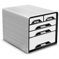 cep Schubladenbox Smoove schwarz/weiß 1072130121, DIN A4 mit 5 Schubladen
