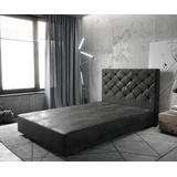 DeLife Boxspringgestell Dream-Great Mikrofaser Anthrazit Vintage 120x200 cm