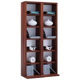 VCM Holz CD DVD Stand Regal Schrank Aufbewahrung Standregal Ständer Milano in Nussbaumfarbe, B: 42 cm